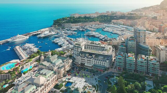 Aerial view of the Monte-Carlo casino in Monaco.