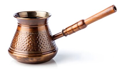 Copper Coffee Pot with Wooden Handle