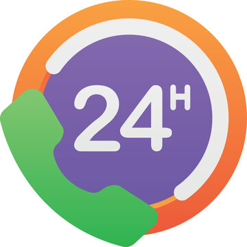 recommend clip art: Gradient color illustration for 24 hours customer service