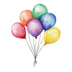 Watercolor Balloon Design Festive Elegant and Playful Illustrations Perfect for Party Invitations Cards and More