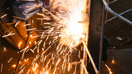 The welder is at work