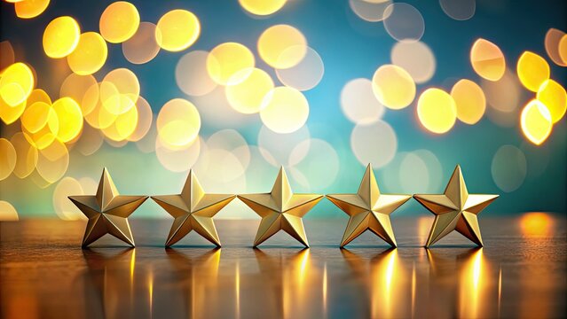 Clean, simple design. Five-star rating symbolizes exceptional customer satisfaction and positive product review feedback.