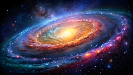 Spiral Galaxy, Cosmic Nebula, Celestial Swirl