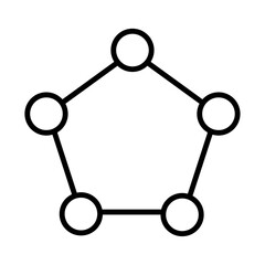 五角形とラウンドのフレーム　アイコン　黒
