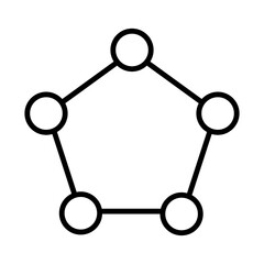 五角形とラウンドのフレーム　アイコン　黒