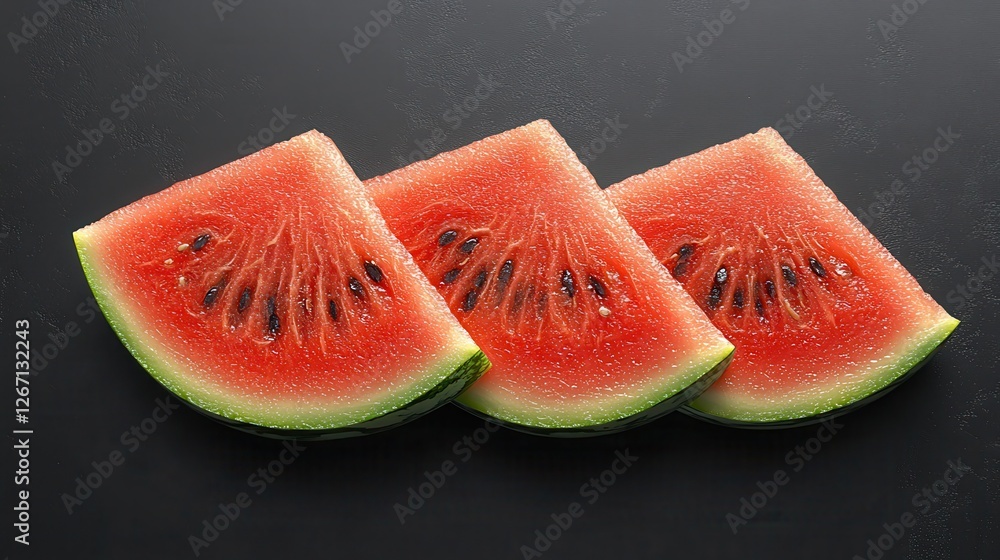 Poster watermelon slice isolated on transparent background