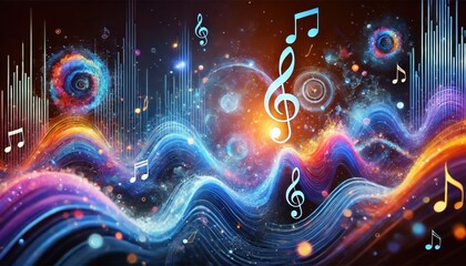 Fototapeta premium A conceptual depiction of music and sound.