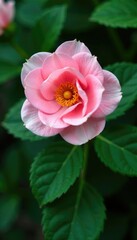 Obraz premium Delicate petals unfold on a thick leaf surface, thick leaved flowers, foliage