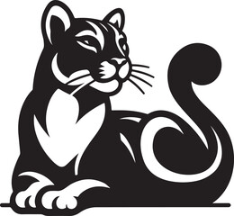 High-quality cougar silhouette vector EPS icon, perfect for wildlife, predator, big cat, and nature designs. Ideal for logos, prints, branding, and digital projects.