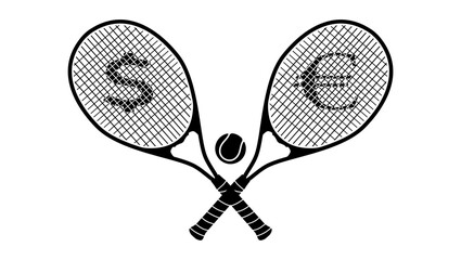 exchange rate usd  euro symbol, black isolated silhouette