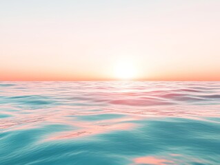 Fototapeta premium Serene Sunset Ocean Tranquil Seascape at Golden Hour