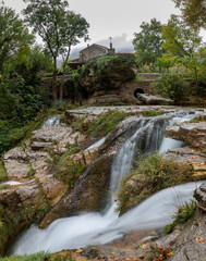 Cascade of Cirque de Navacelle. Fabulous waterfall of Navacelle in Occitanie - France - Europe