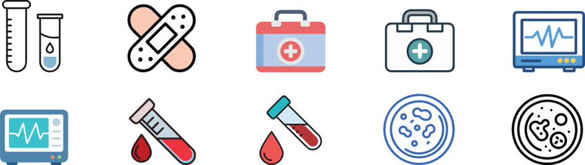 Obraz premium A Hospital Icon represents a medical facility, typically depicted with a building, a cross symbol, or a healthcare sign, used for medical apps, websites, and maps