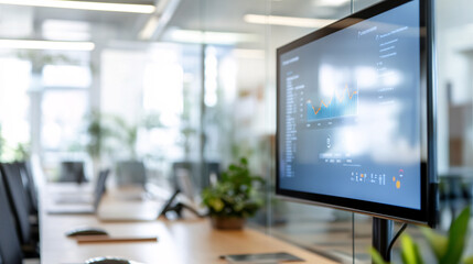 Naklejka premium Modern office interiors feature sleek furniture, ample natural light, and contemporary design elements. 