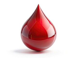 Obraz premium Intense red, isolated blood drop; macro architectural photography; high-resolution detail; medical and scientific aesthetic.