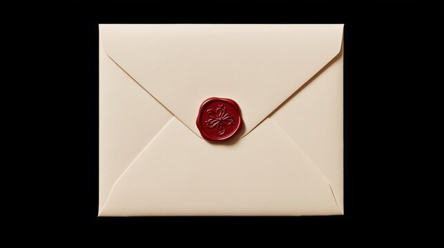 A plain envelope with a small red wax seal in the center
