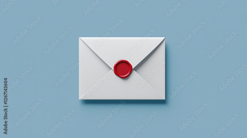 Poster a plain envelope with a small red wax seal in the center