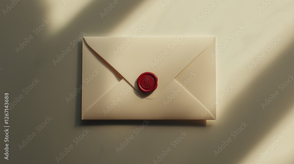 Poster a plain envelope with a small red wax seal in the center