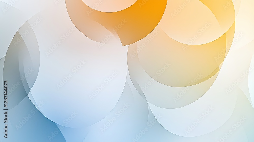 Poster A series of overlapping translucent circles fading into white