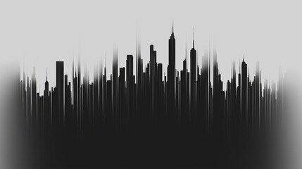 A set of parallel lines forming an abstract city skyline