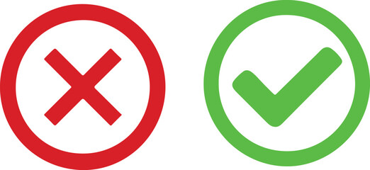 cross and check right tick mark