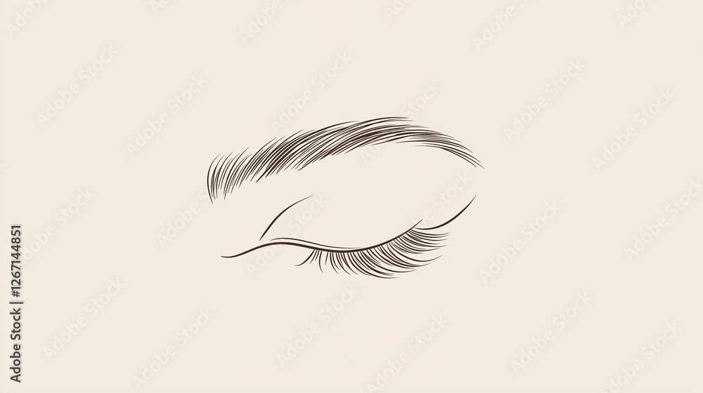 Poster A single closed eye drawn with one continuous line