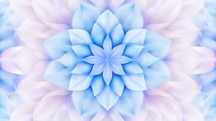 Obraz premium Abstract pastel blue floral mandala pattern