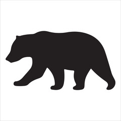 Vector bear silhouette isolated on white background Bear icon modern symbol logo black bear image