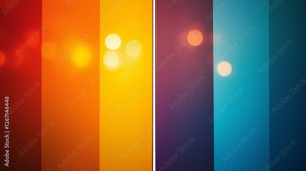Poster A single vertical line dividing two color gradients