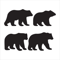 Vector bear silhouette isolated on white background Bear icon modern symbol logo black bear image