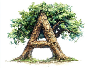Fototapeta premium tree, font, alphabet, nature, wooden, rustic, natural, forest, branch, wood, organic, bark, earthy, leaf, foliage, eco, timber, textured, artistic, decorative, botanical, vintage, hand-drawn, whimsica