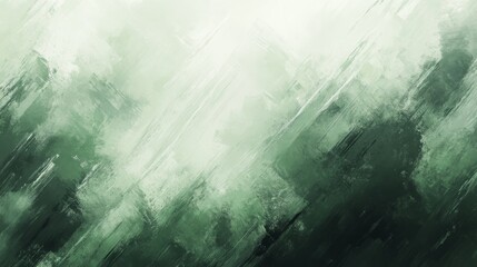 Naklejka premium Abstract painting displaying brush strokes and a green gradient