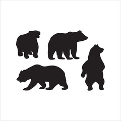 Vector bear silhouette isolated on white background Bear icon modern symbol logo black bear image