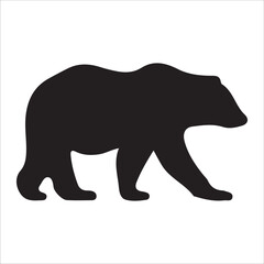 Vector bear silhouette isolated on white background Bear icon modern symbol logo black bear image