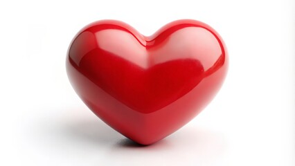 Fototapeta premium Red Heart Shape on White Background