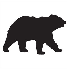 Vector bear silhouette isolated on white background Bear icon modern symbol logo black bear image