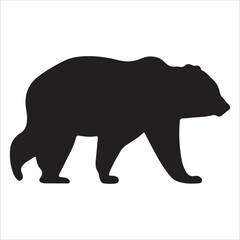 Vector bear silhouette isolated on white background Bear icon modern symbol logo black bear image