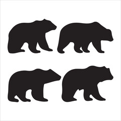 Vector bear silhouette isolated on white background Bear icon modern symbol logo black bear image