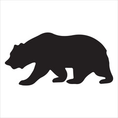 Vector bear silhouette isolated on white background Bear icon modern symbol logo black bear image
