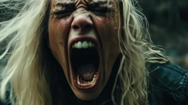 Woman expressing intense emotion in a dramatic moment outdoors during the day - Powered by Adobe