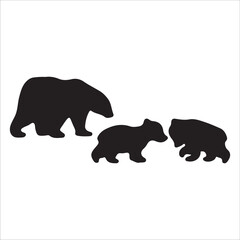 Vector bear silhouette isolated on white background Bear icon modern symbol logo black bear image