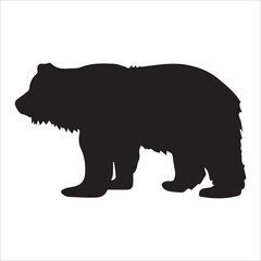 Vector bear silhouette isolated on white background Bear icon modern symbol logo black bear image