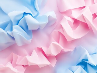 Abstract Pastel Pink and Blue Crumpled Paper Texture Background