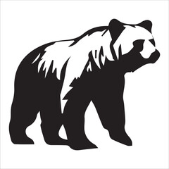 Vector bear silhouette isolated on white background Bear icon modern symbol logo black bear image