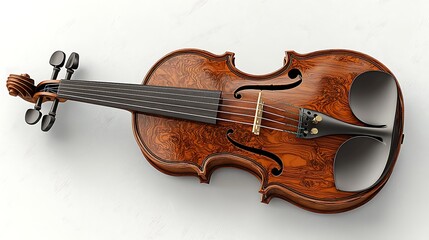 Fototapeta premium A wooden violin with a black bridge and a black string