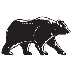 Vector bear silhouette isolated on white background Bear icon modern symbol logo black bear image