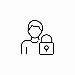 account user lock icon sign vector