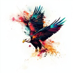 Obraz premium Artistic Eagle Soaring Abstract Splash Background for wildlife enthusiasts or editorial use