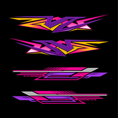 Gradient car sticker collection graphic decal car racing 