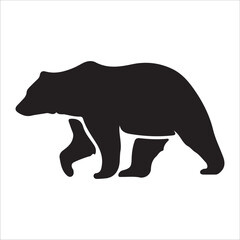 Vector bear silhouette isolated on white background Bear icon modern symbol logo black bear image